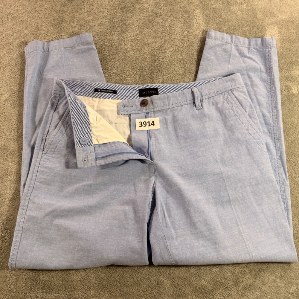 Talbots Relaxed Chino Women 6P Blue Cotton Petite Straight Leg Pants